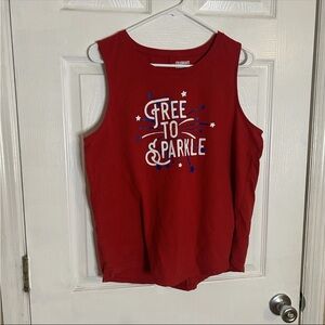 Women's Celebrate Together Red Tank Top Let's Sparkle Size L